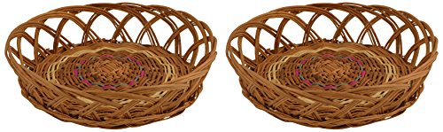 Devan Handicrafts Bamboo Storage Basket (Brown, Pack of 2)