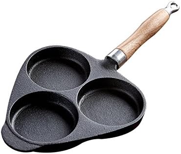 CUCUCU Frying Pan Steak Frying Pan Non-Stick Frying Pan Three-Hole Cast-Iron Pan Omelette Pan Non-Stick Pan Egg Egg Hamburger Egg Dumpling Pan Uncoated Egg Omelet Cake Mold,Omelette pot
