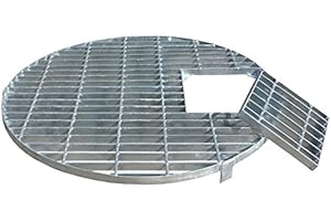INTERGARDEN Cover grille round galvanised, diameter = 90 cm, up to 250 kg, grid for water feature, cover for pools, fountain pool, cover for round pools, fountain pool grille, mortar tray cover grille