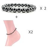 Acabado: Gun Metal pulido negro pulsera magnética para mujer, el paquete no incluye los pies y manos.
