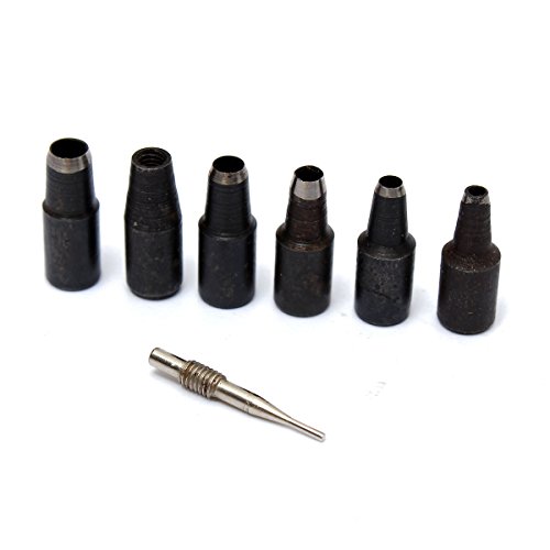BABAN locher Uhrbandlocher Leder Armband Punch Ø 1.5-4mm Uhrmacher Werkzeug 6 Aufsätze in Farbe zufaellig versendt - 6