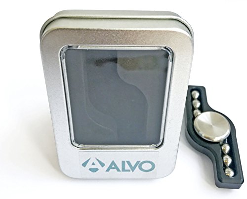 ALVO Hand Fidget Finger Spinner Toy for Stress Relief, ADHD, Relaxing, Anxiety, Bad Habits, Fidgety Hands, Reduce and Improved Focus - Top Grade Stainless Steel - Bigger Frame, Extra Good Spin & Easy to Grip (Silver)