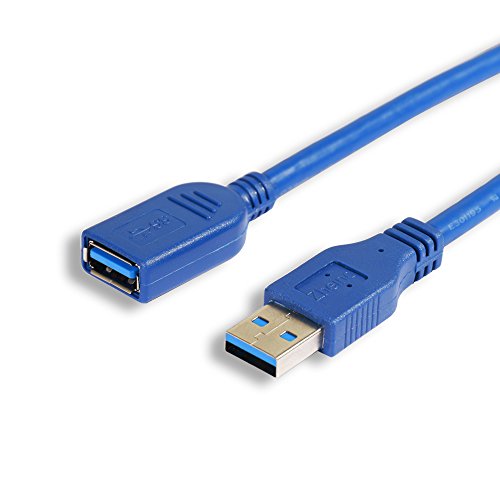 Zheino 0.5M Cable de Extensi&oacute;n Cable alargador USB 3.0 Macho a Hembra USB 3.0 Extension Cable AM para AF Super Velocidad USB 3.0 Macho a Hembra Cable de Datos 5 Gbps para PC de Sobremesa (Azul)