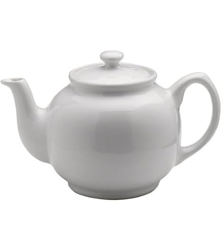 Théière En Grès Blanc Brillant Price & Kensington - 6 Tasses (1100 Ml) - Design Anti-goutte Et Passe Lave-vaisselle