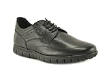  ConBuenPie by BECOOL - Modelo 2612 - Zapato Extracomodo de Hombre de Piel en Color Negro (43, Negro)