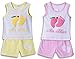 Pandaren® Pack of 2 summer cotton sleeveless shorts 2pcs set pants sports clothing set for baby boy girl infant toddler (Foot) (12-18 months, Girl)