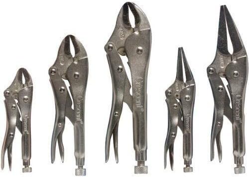 New! 5 Piece Locking Plier Set,vise Grips Curved Jaw Long Nose Craftsman Tools by MEE TONG SHOP