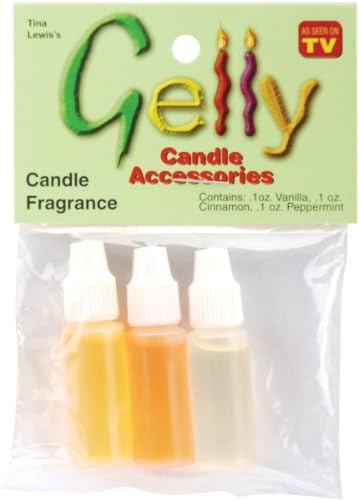 Gelly Candle Fragrance Assorted Bottle, 0.1-Ounce, Cinnamon, Vanilla and Peppermint, 3-Pack