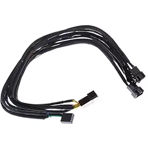 BIGLIST 1 to 5 x 4 pin Fan Y Splitter Power Extension Cable Fans Splitter Lead All Black Sleeved