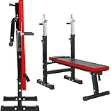 TNP Accessories Weight Bench Shoulder Folding Home Heavy Duty Multiuse Barbell Flat Exercise Gym - (XQBH-9)