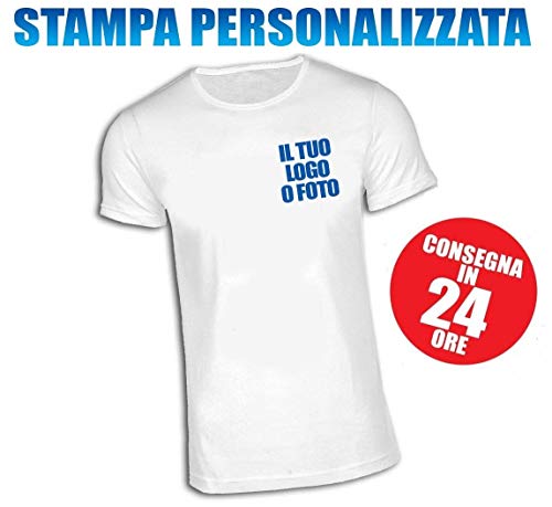 Camiseta Personalizada Unisex Estampado Lado Corazón Blanco Manga Corta Talla S