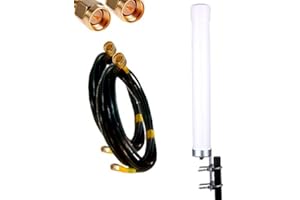 W WONECT Antena 4G Wonect Omni Recepción 22dBi LTE Exterior MiMo Conectores N Dual. Compatible Routers con Conector Antena Exterior (5 Metros SMA Macho)