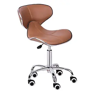 Da URBAN Height Adjustable Leatherette Horse Cafeteria and Bar Wheels Stool/Chair (Beige)