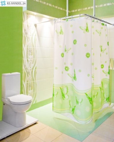 2er ALU WINKELSTANGE BARRIEREFREI 120×120 EXTRA LANG SILBER MATT DUSCHVORHANG STANGE! PROBLEMLOSES DURCHSCHIEBEN DES DUSCHVORHANGS OHNE HINDERNIS! - 2