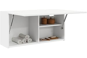 vidaXL Mobile da Bagno a Parete Bianco 80x25x40 cm in Truciolato, Armadio a Muro da Bagno, Armadio da Bagno a Muro, Armadio da Bagno a Parete