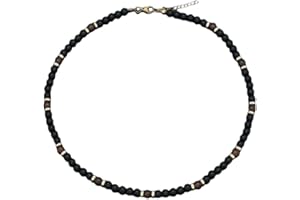 Textiles 4 Home Men’s Beaded Surfer Necklace Wooden and Various Stone Beads African Bead Beach Necklace