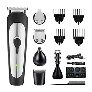 Hair Trimmer for Men Cordless Hair Clippers Beard Trimmer,Nose Hair Trimmer,Eyebrow Trimmer,Body Groomer,6-in-1 LED Display Rechargeable Hair Cutting Kit