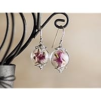 Ohrstecker 925 Sterlingsilber Glasperle Pusteblume