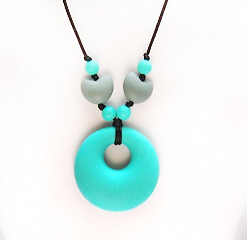 Lily Bear Silicone Baby Teething & Breastfeeding Pendant Necklace/Jewellery for Mum (Aqua)
