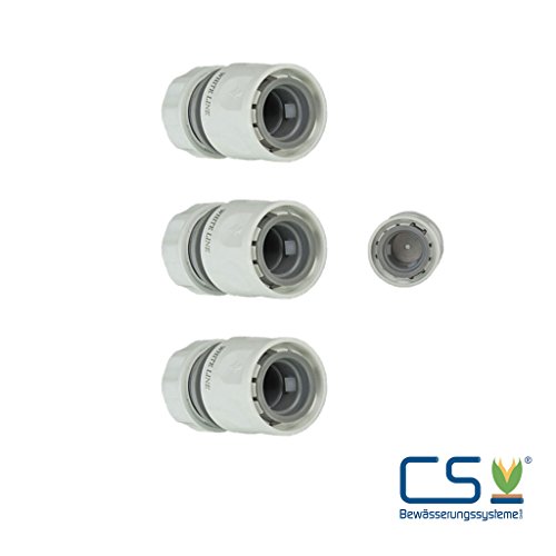 Schnellschlauchstück White Line 1/2 Zoll mit Durchflussreduzierung 3er Set