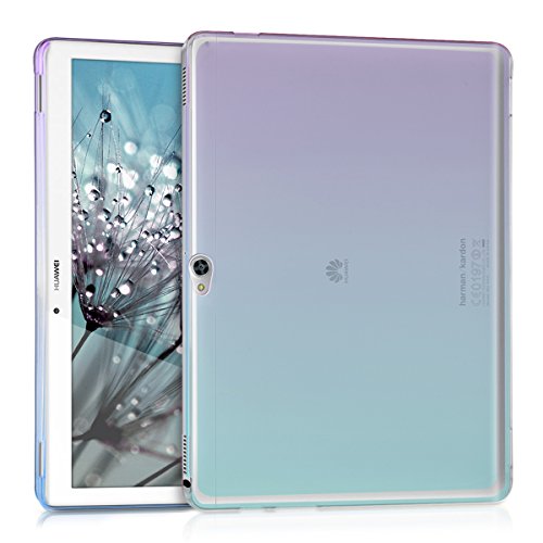 kwmobile Hülle für Huawei MediaPad M2 10.0 - Case Handy Schutzhülle TPU Silikon für Tablet - Backcover Cover klar Violett Blau Transparent