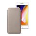 Produktbild Lucrin - Etui Slim für iPhone 8 Plus/7 Plus/6 Plus - Hellbraun - Leder genarbt