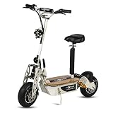 moto scooter electrico con asiento [ESTRUCTURA] Fabricado con metal y aluminio. Scooter plegable, ideal para desplazamientos más cómodos por la ciudad.