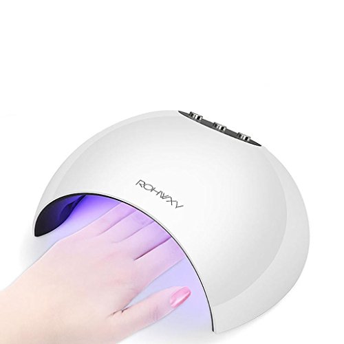 Preisvergleich Produktbild Zarupeng Tragbarer Nageltrockner, 24W LED UV Nagellampe Nagel Gel Aushärtungslampe Nagelgel-Trockner Nail art Maschine, c Zeiteinstellung, Infrarot Sensor (One Size, Weiß)