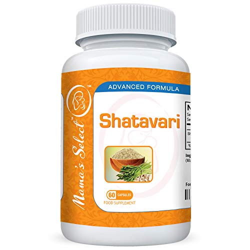 Shatavari de Mama's Select para la producción de leche materna natural, suplemento para la lactancia que equilibra el sistema hormonal femenino durante la crianza y la lactancia, 60 cápsulas veganas, seguro, sin OMG