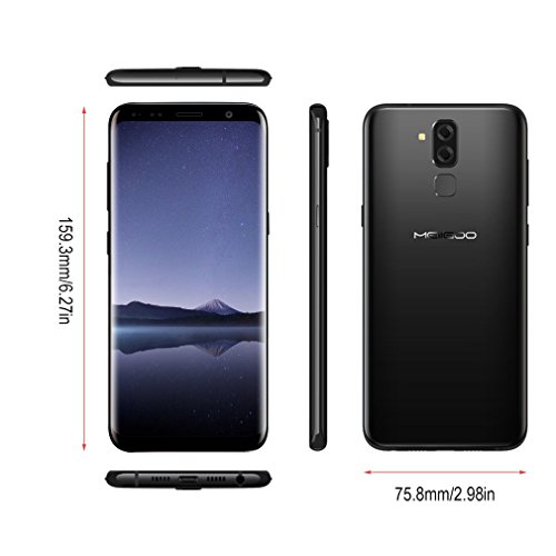 Offerte Cellulari Meiigoo S8 Smartphone 4G Android 7.1, 6.1'' HD 18:9 Full Display, 1.5Ghz MT6750 Octa-Core, 4GB RAM+64GB ROM, Doppia Fotocamera da 13MP, Batteria 3300mAh, Dual SIM- Nero