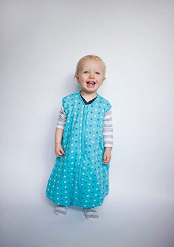 Schlummersack Baby Sommerschlafsack mit Füssen 1 Tog – Teal Stars – erhältlich in 5 verschiedenen Grössen - 5