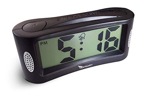 Digital Alarm Clock - Battery Operated, No Frills Simple Operation Bedside Alarm Clocks, Big Bold Digits, Loud Alarm, Snooze, Adjustable Back-light, Black