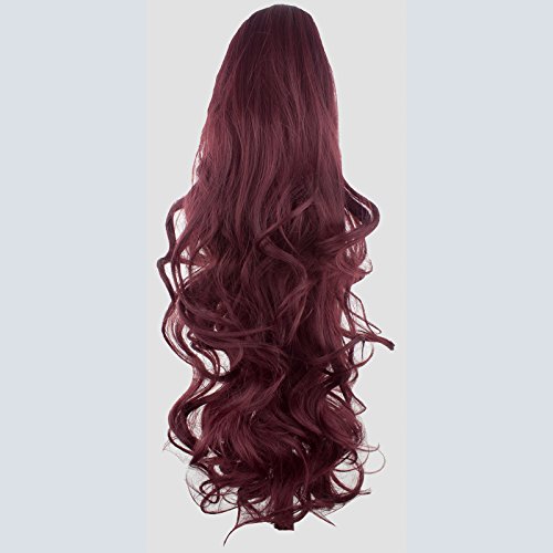 Elegant Hair - 22" PONYTAIL Clip in Hair Piece WAVY Cheryl Cole Red #99J REVERSIBLE Claw Clip 250g