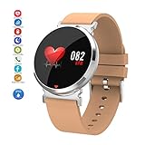 JIHUIA Wasserdicht IP68 Fitness Tracker, HD Bildschirm Clever sehen Mach EIN Foto Puls Monitor Armband, Schlafen Monitor Schritt Zähler kompatibel mit Android IOS Frau Männer Kinder,Orange