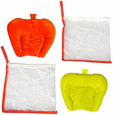 Maple Krafts Mustard Seed Filling Baby Pillows - Red Yellow, upto 6 months, Foldable, Hand Washable