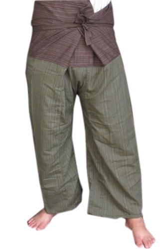 SUWARENE Zenza Fashion FREE SIZE 2 TONE COTTON STRIPE Thai Fisherman Pants Yoga Trousers FREE SIZE **ON SELL WITH COMPLEMENTARY **