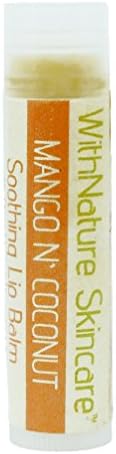 Mango N' Coconut Lip Balm (Beeswax Free) with real sweet orange oil,by WithNature Skincare