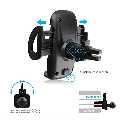 Auto Handyhalterung Kratzschutz 360Â°Drehbarem Gelenk [Lebenslange Garantie] IZUKU Handy Halterung Auto LÃ¼ftung Universal Kompatibel fÃ¼r iPhone8/7/6 Samsung Smartphone mit einer Breite von 5,3cm-9,5cm