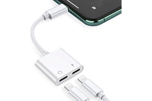 LQIESDD [Certificato MFi] Adattatore per iPhone, Doppio Lightning adattatore per cuffie ausiliarie dongle audio & carica convertitore per cuffie compatibile con iPhone 14/14 Plus/14 Pro/13/12/11/7/7P/8/X