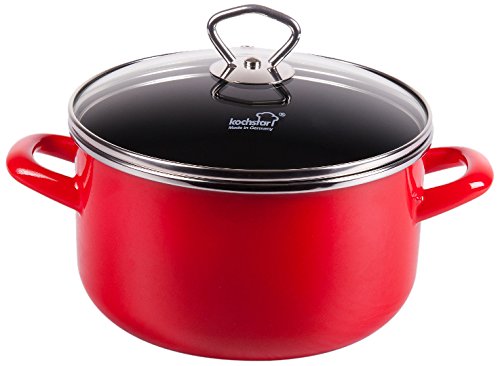 Preisvergleich Produktbild Kochstar 50504024 Fleischtopf "Primus" mit Glasdeckel 24 cm, rot