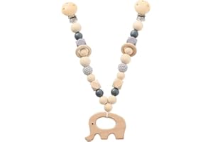 Viojrlly Kinderwagenkette aus Holz, Kinderwagen Spielzeug, Kinderwagenkette Spielzeug für Mädchen und Jungen, Kinderwagenketten für Kinder, Kinderwagenanhänger Kette