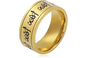 UNIFT Bague pour homme et femme 8 mm en acier inoxydable pour prière musulmane islamique
