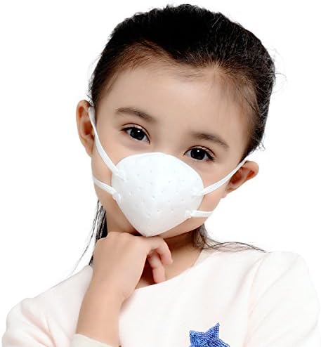 KANJEKANLE Reusable Antibacterial Dust Breathable Washable Respirator Face Masks,Electrostatic Cotton Material,For Kids (3-6Y)white