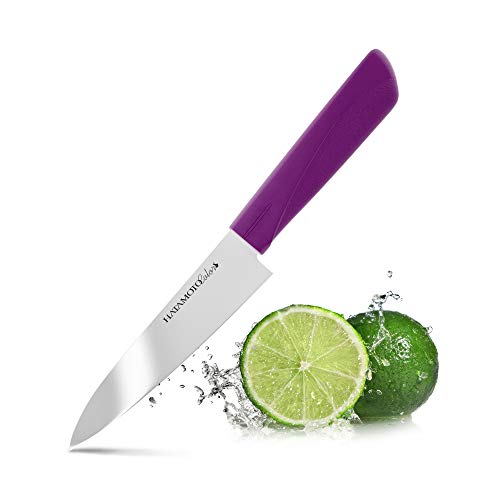 HATAMOTO Cuchillo Japones - Cuchillos de Cocina Profesionales - Acero Inoxidable - Cuchillo Multiuso para Carne Pescado y Verduras - Cuchillo Cebollero Profesional - Multiuso 12 cm