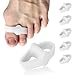 Produktbild Silikon Soft-Gel Zehenspreizer Hilfe bei Hallux Valgus und Hammerzehen - ANGENEHMES TRAGEGEFÜHL - leicht mit Talk bestäubt - Einheitsgrösse (6 Stück Zehentrenner, Weiß)