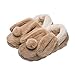 Cute Cartoon Rabbit Plush Slippers Winter Warm Indoor Slippers for Women, BROWN