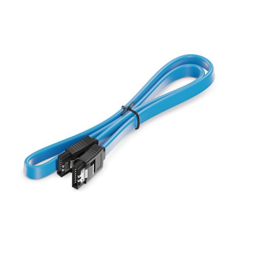 deleyCON [0,3m] S-ATA 3 Kabel – flexibles PREMIUM SATA 3 HDD / SSD Datenkabel mit Clip – 2x Stecker gerade – bis 6 GBit/s – Länge: 30cm / Farbe: Blau - 4