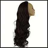 Elegant Hair - 22" Ladies Wavy 3/4 Half Wig - Dark Brown #4 - High Quality Kanekalon Heat Resistant Synthetic Fibre - Feels Like Human Hair - Instant Volume & Length - 250g