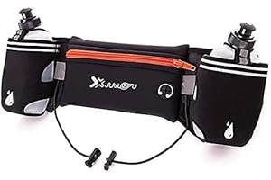 YTENGZL Running Belt Waterproof Flip Belt Adjustable Fitness Waist Bum Pouch Bag Compatible with iPhone Series Samsung S/Note Phone,for Men Women Outdoor Gym Sports Travel with Water Bottles 2X 175ml (orange)