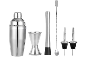 WSELTRIUM Kit Complet pour Cocktails,Set Shaker à Cocktail 750 ML,Shaker Professionnel,Accessoires Bar et Outils de mixologie,Ensemble idéal pour Barman et Amateurs de Cocktails à la Maison,Acier Inoxydable
